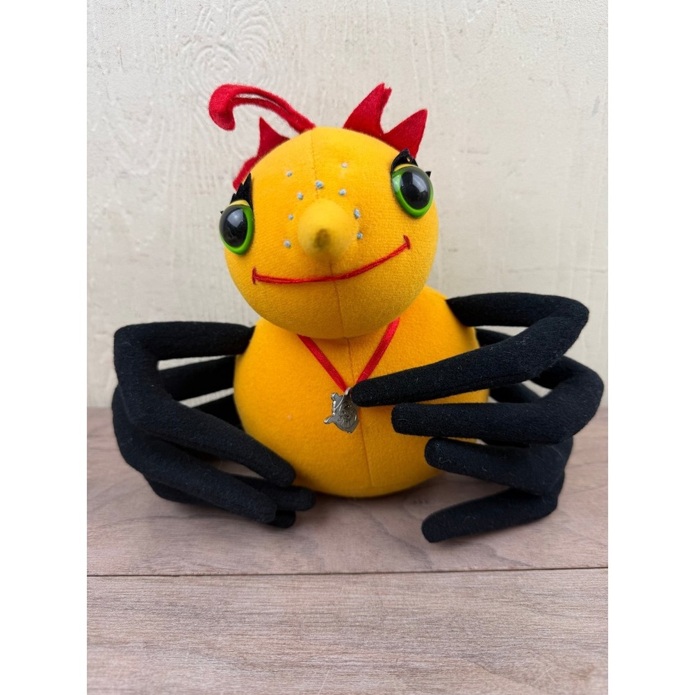 Callaway & Kirk Miss Spider Plush Yellow Black Spots 7" Vintage Bug Toy